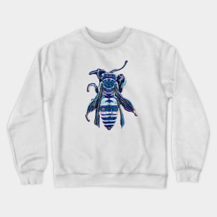 Blue moth bee wasp insect Crewneck Sweatshirt